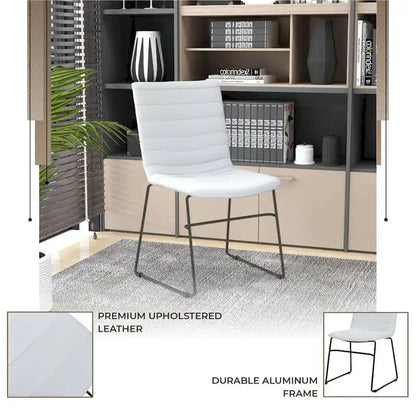 Leather Polyester Office Chair with Stainless Steel Base Zylar Series