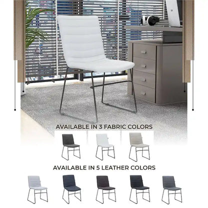 Leather Polyester Office Chair with Stainless Steel Base Zylar Series