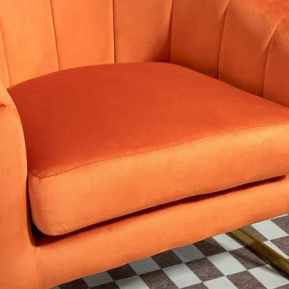 Modern Velvet Gold Accent Armchair