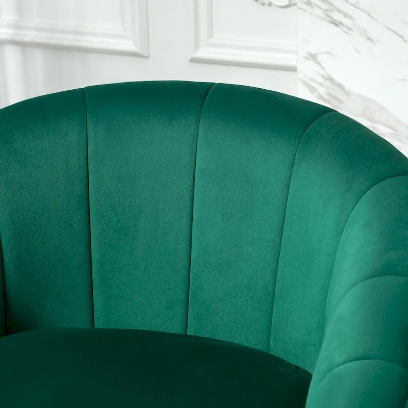 Modern Velvet Gold Accent Armchair