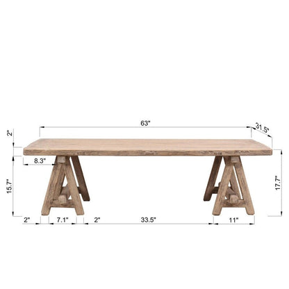 63 Long Rimini Coffee Table Weathered Natural