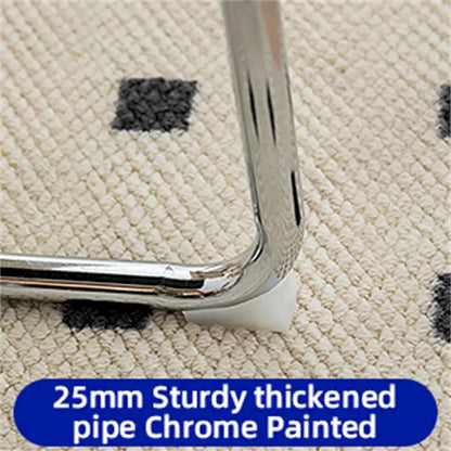 Dining Chairs,Velvet Rattan Side Accent Chairs with Chrome Legs,2 PCS