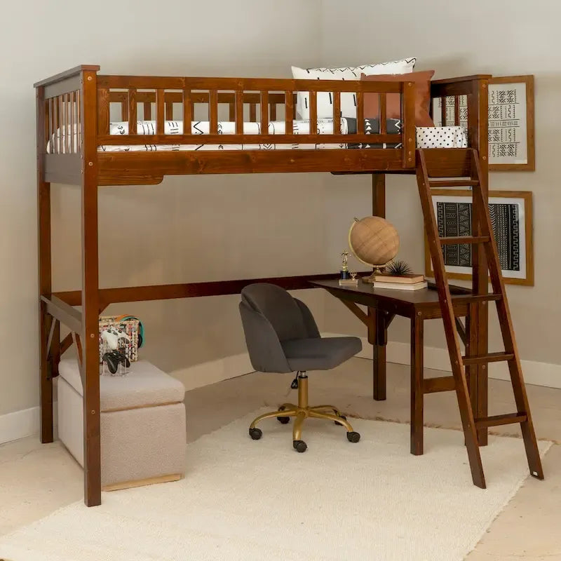 Levi Wooden Twin Study Loft Bed