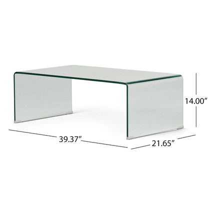 12mm Modern Tempered Glass Coffee Table for Living Room
